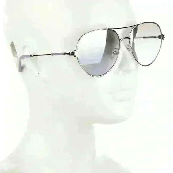 Tory Burch Gradient Aviator style sunglasses- silver and Purple comes with/ case - Picture 3 of 15